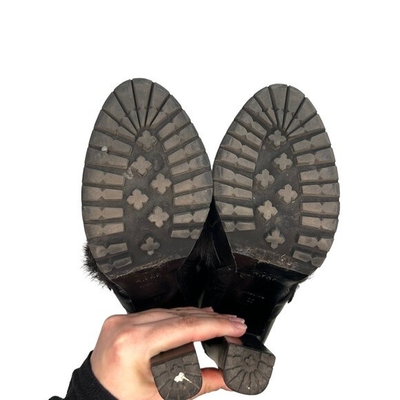 BOSS HUGO BOSS One of a Kind Rabbit Fur Lined Heeled Combat Boots Booties EU 37 - Picture 7 of 9